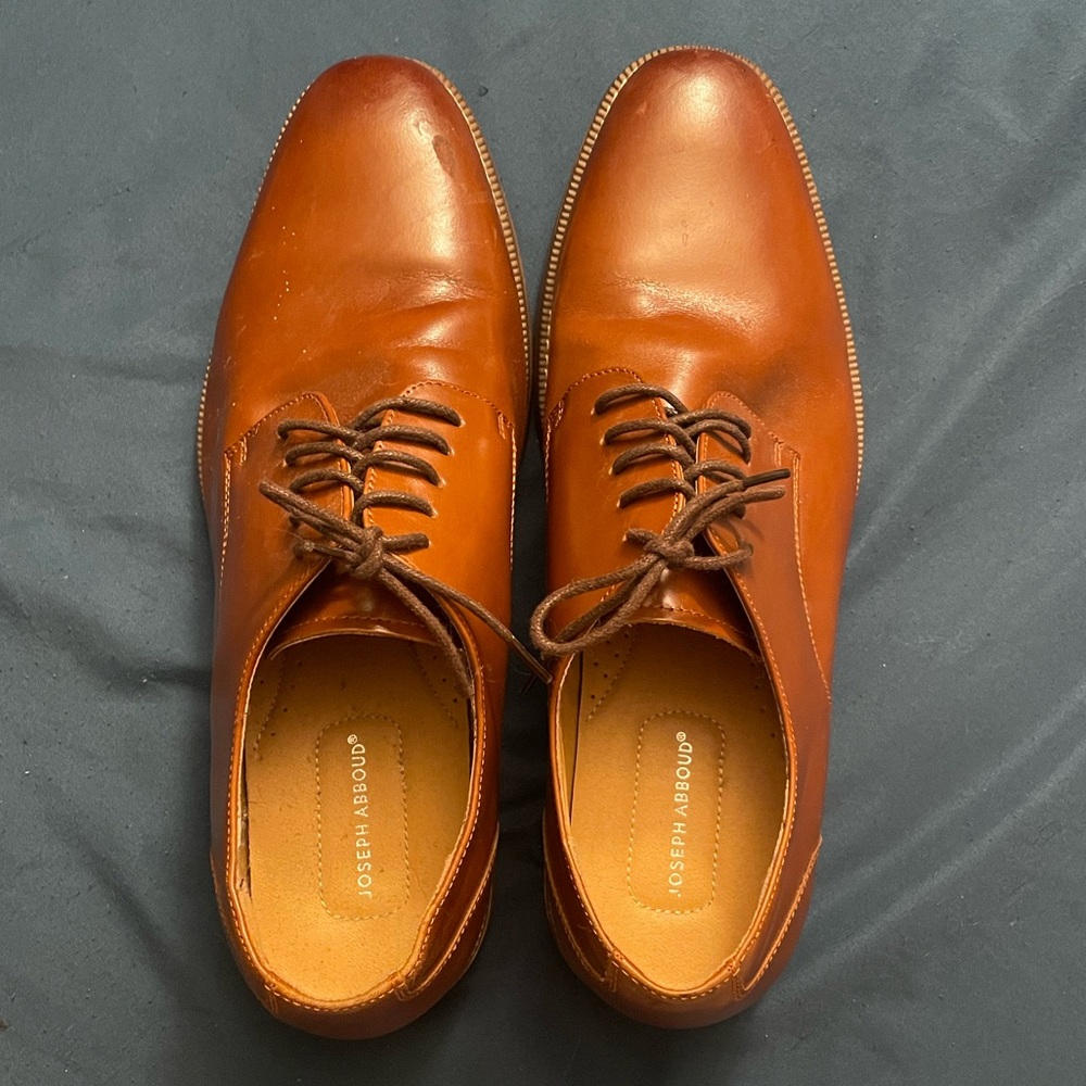 Joseph Abboud Brown Leather Oxford Shoes Men’s Dress Shoes Work Shoes Size 12